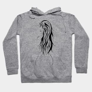 Beautiful woman with long hair Hoodie